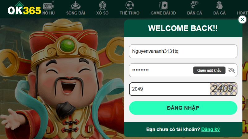Các bước đăng nhập OK365 cơ bản
